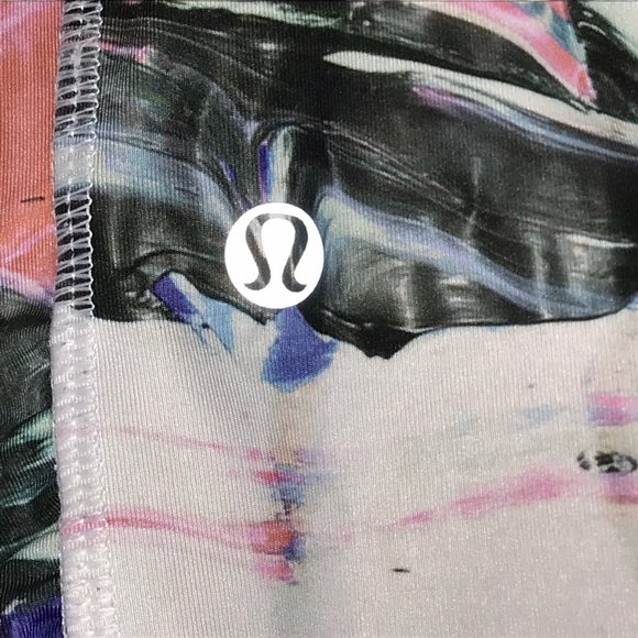 Lululemon Unicorn Tears Legging White Black Pink Size Women's 4, 28" Inseam - Picture 2 of 8